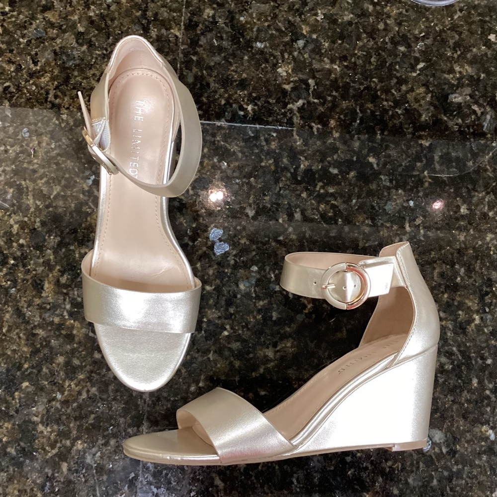 Metallic Gold Ankle Strap Sandals